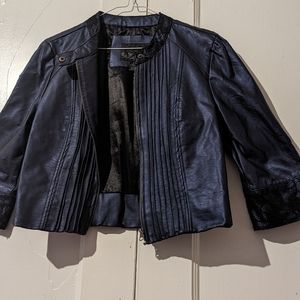 Blue leather jacket